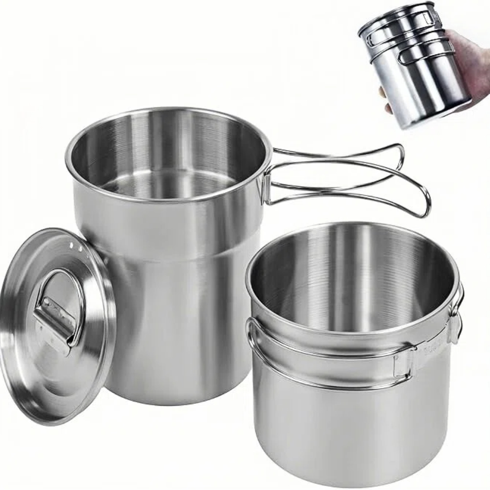 Camping Cooking Utensil Set - Foldable Camping Cups Mugs Camping Pot