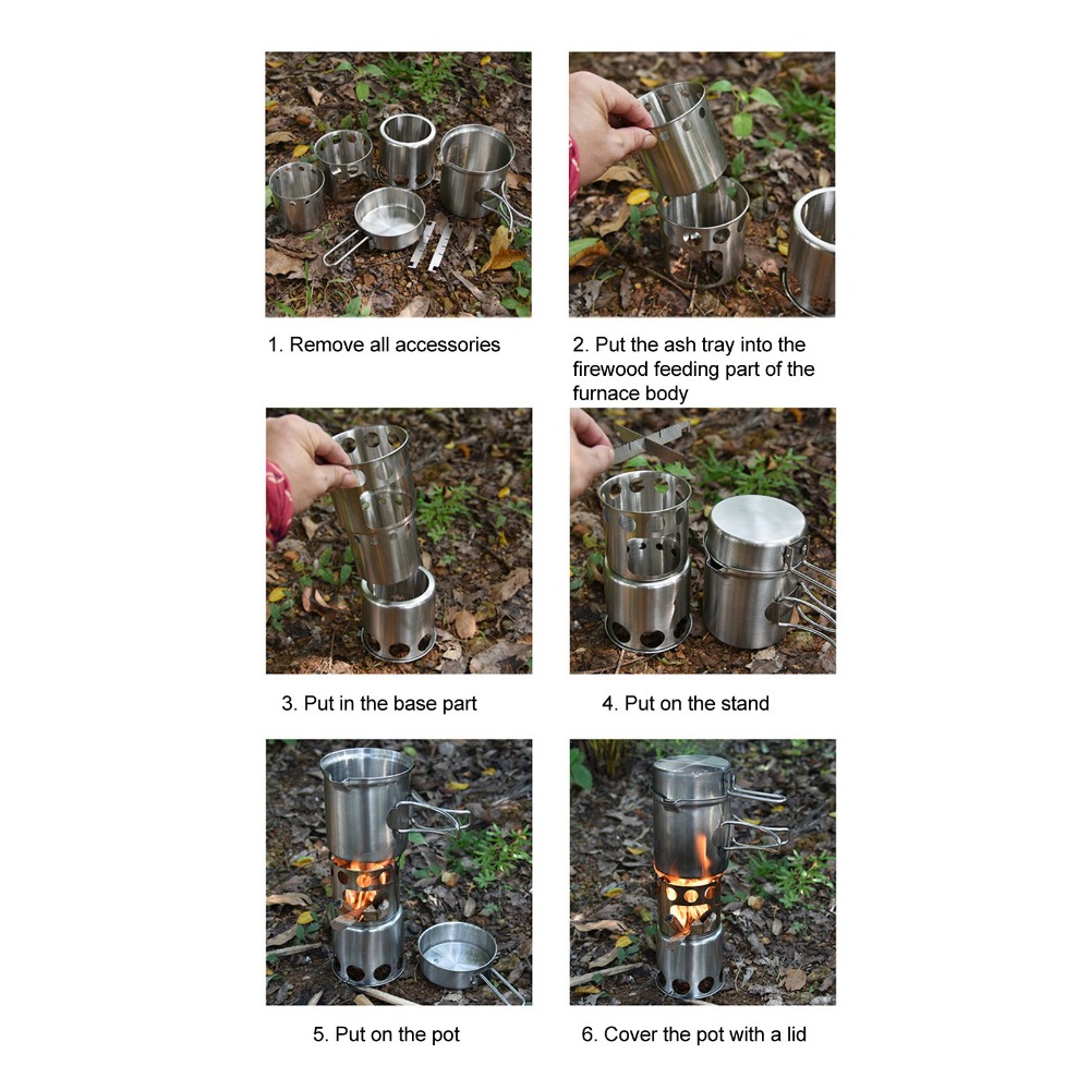 Camping Cooking Pot Stainless Steel - Durable Stainless Steel Camping Cookware Set