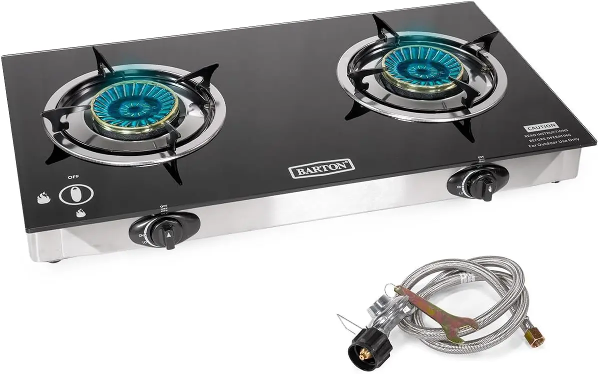 Camping Cooking Top - 2 Burner Propane Gas Stove, 25,516