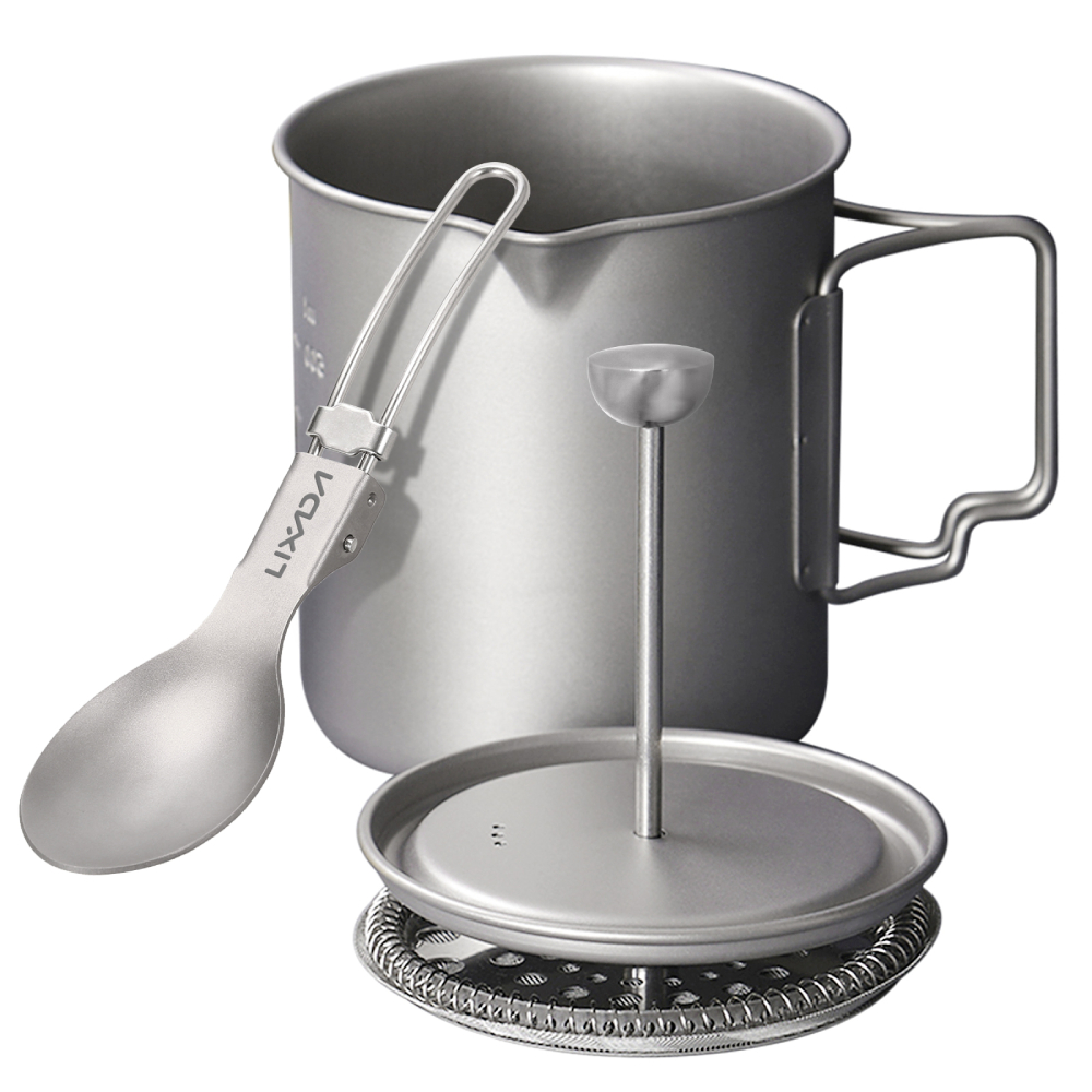 Camping Cooking Pot Stainless Steel - Lixada 750ml Titanium Coffee Cup Mug
