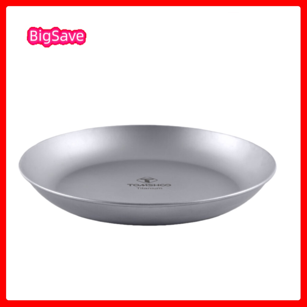 Camping Cooking Bowl - Portable Titanium Round Camping Plate Outdoor
