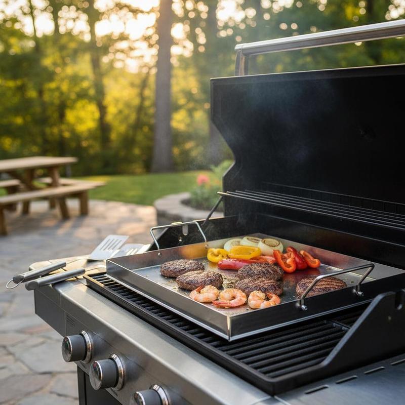 Camping Cooking Top - Universal Flat Top Griddle 18x16 Inch
