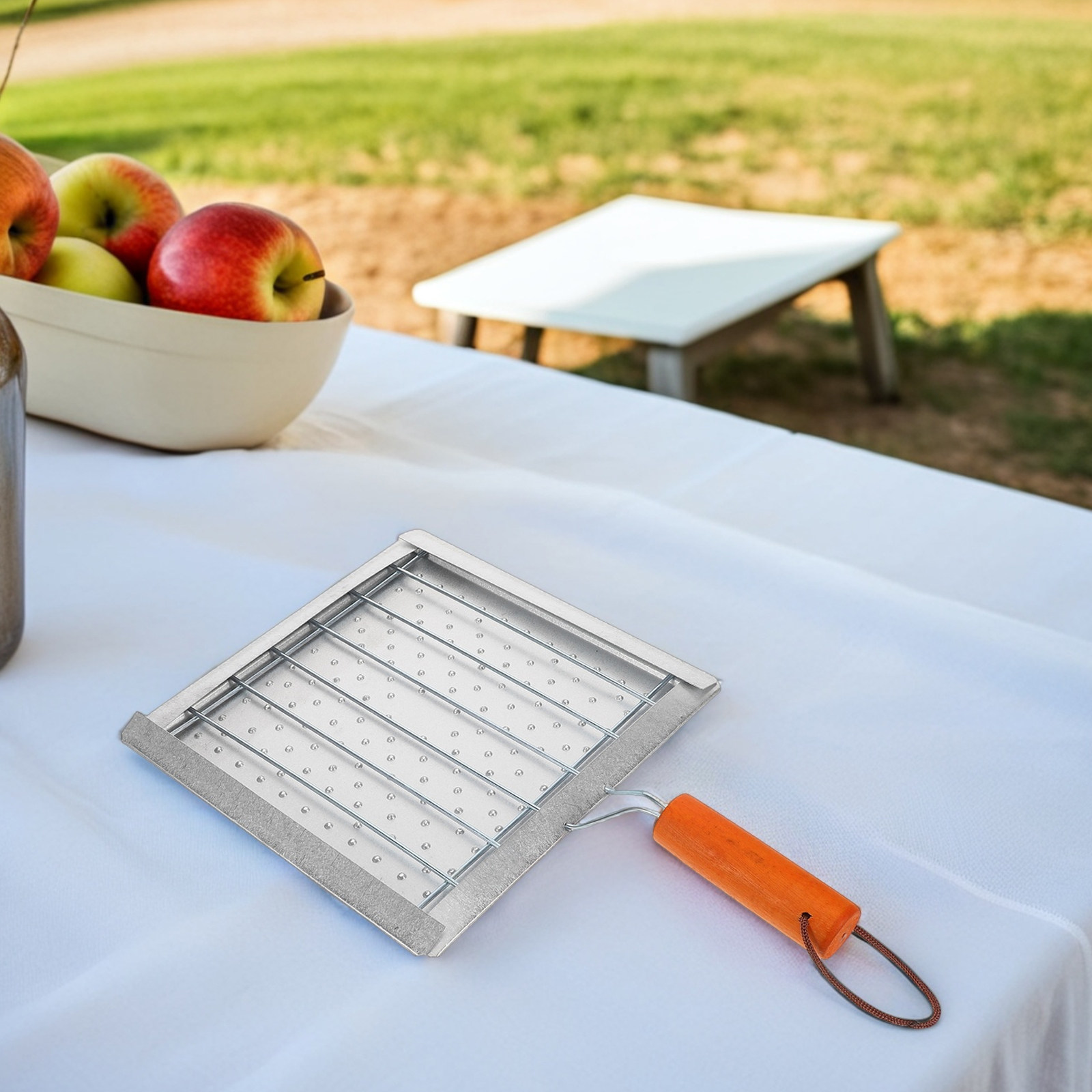 Camping Cooking Top - Portable Square Wooden Handle Toaster Rack