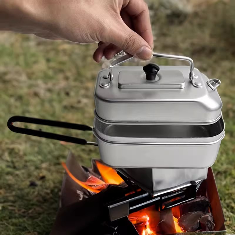 Camping Cooking Meat - Ultralight Portable Picnic Camping Tourist Kettle