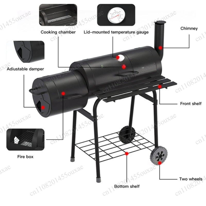 Camping Double Cooking Stove - Double Sided Large Charcoal BBQ Grill