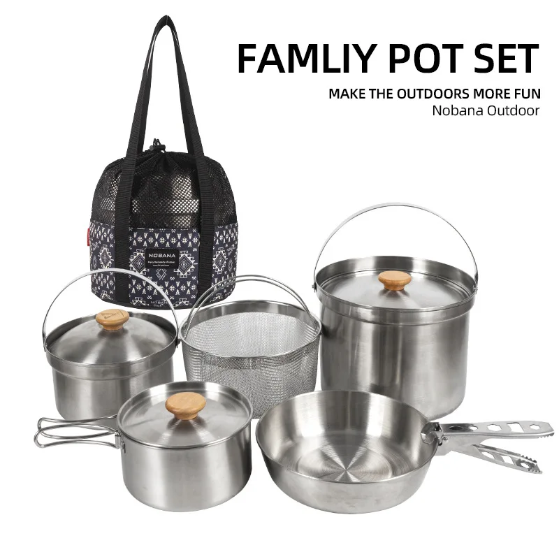 Camping Cooking Pot Stainless Steel - 2026 New Outdoor Stainless Steel Pot