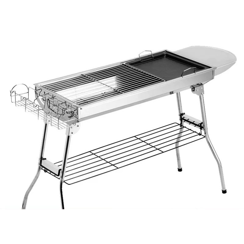 Camping Cooking Meat - Large Folding Charcoal Barbecue Grill Outdoor