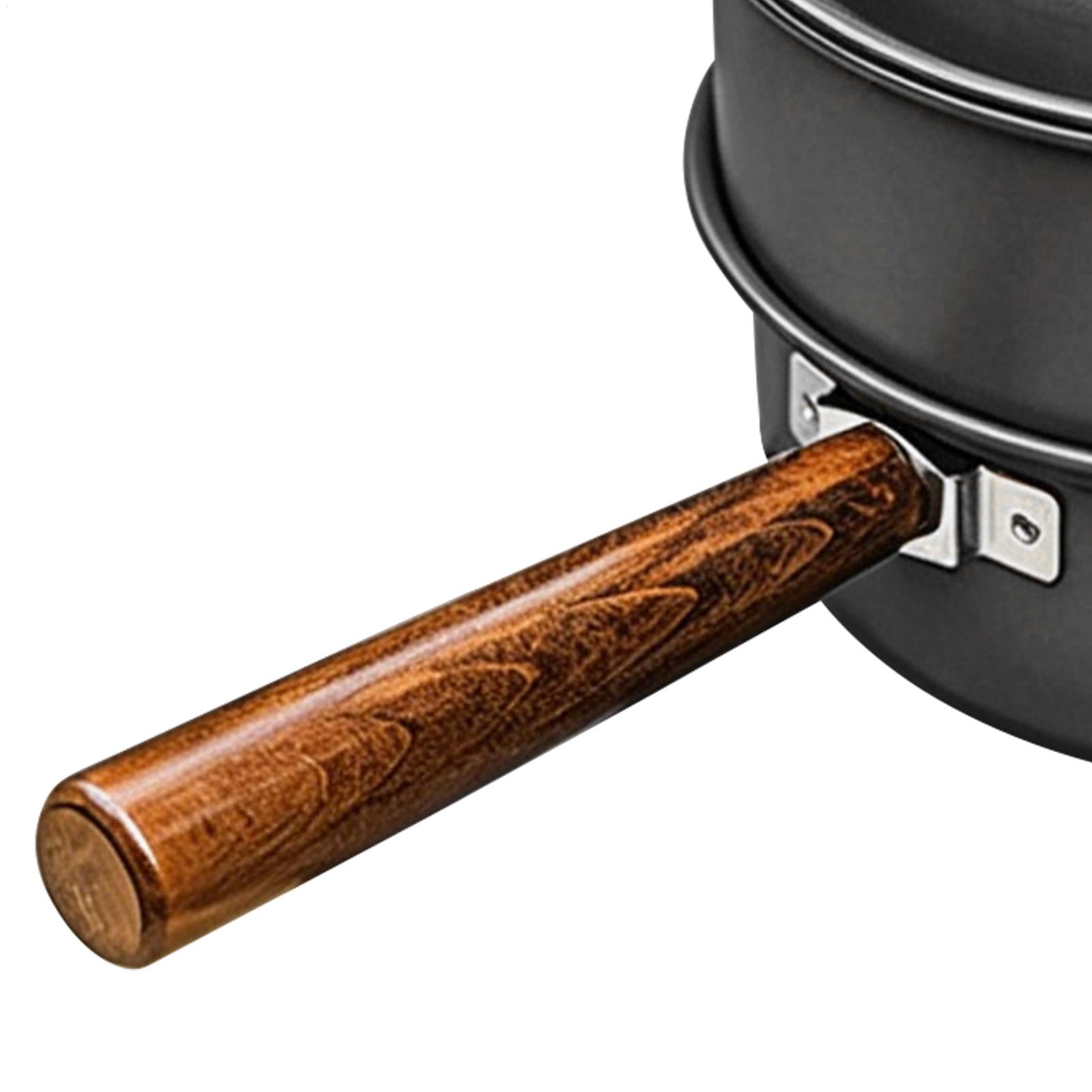 Camping Double Cooking Stove - Backpacking Pot Double-Layer With Wooden Handle
