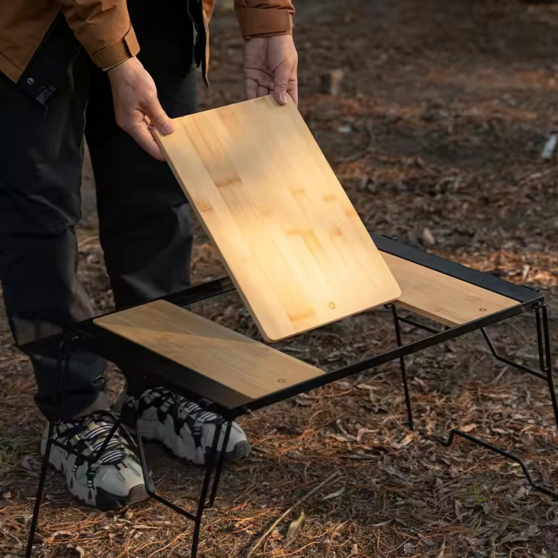 Camping Double Cooking Stove - Double Sided Bamboo Cutting Board Lightweight