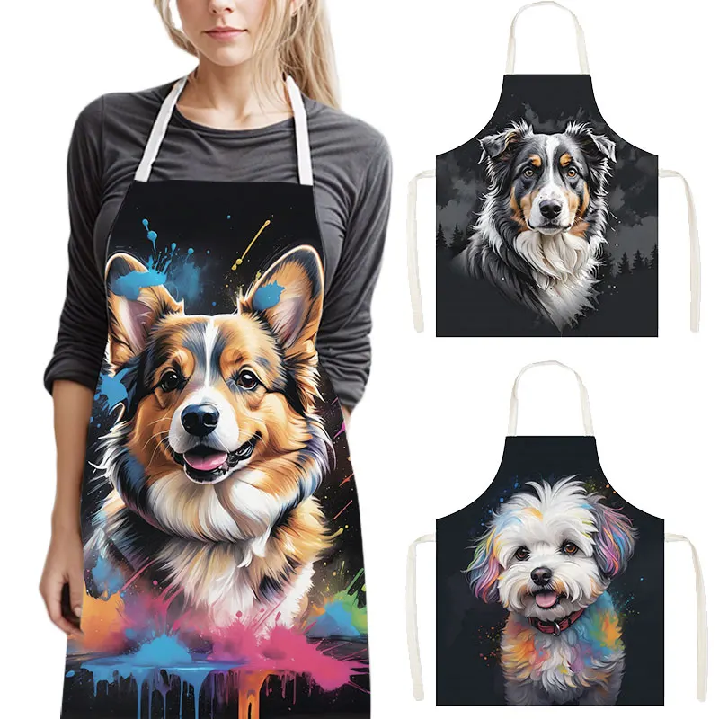 Colorful Dog Portrait Kitchen  - Camping Cooking Apron review and price