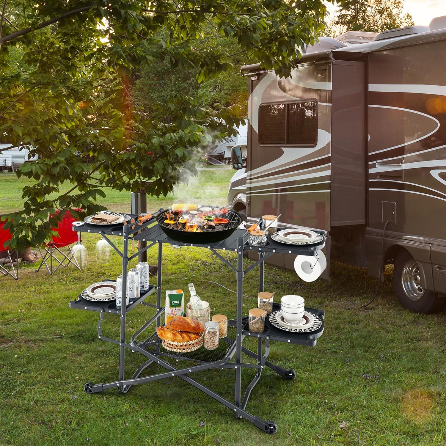 Portable Camp Cooking Table wi - Camping Cooking Top review and price