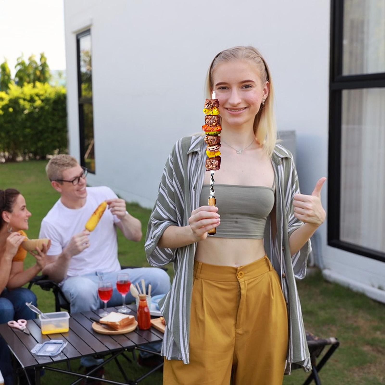 Metal Grilling Skewers Grillin - Camping Cooking Vegetables review and price