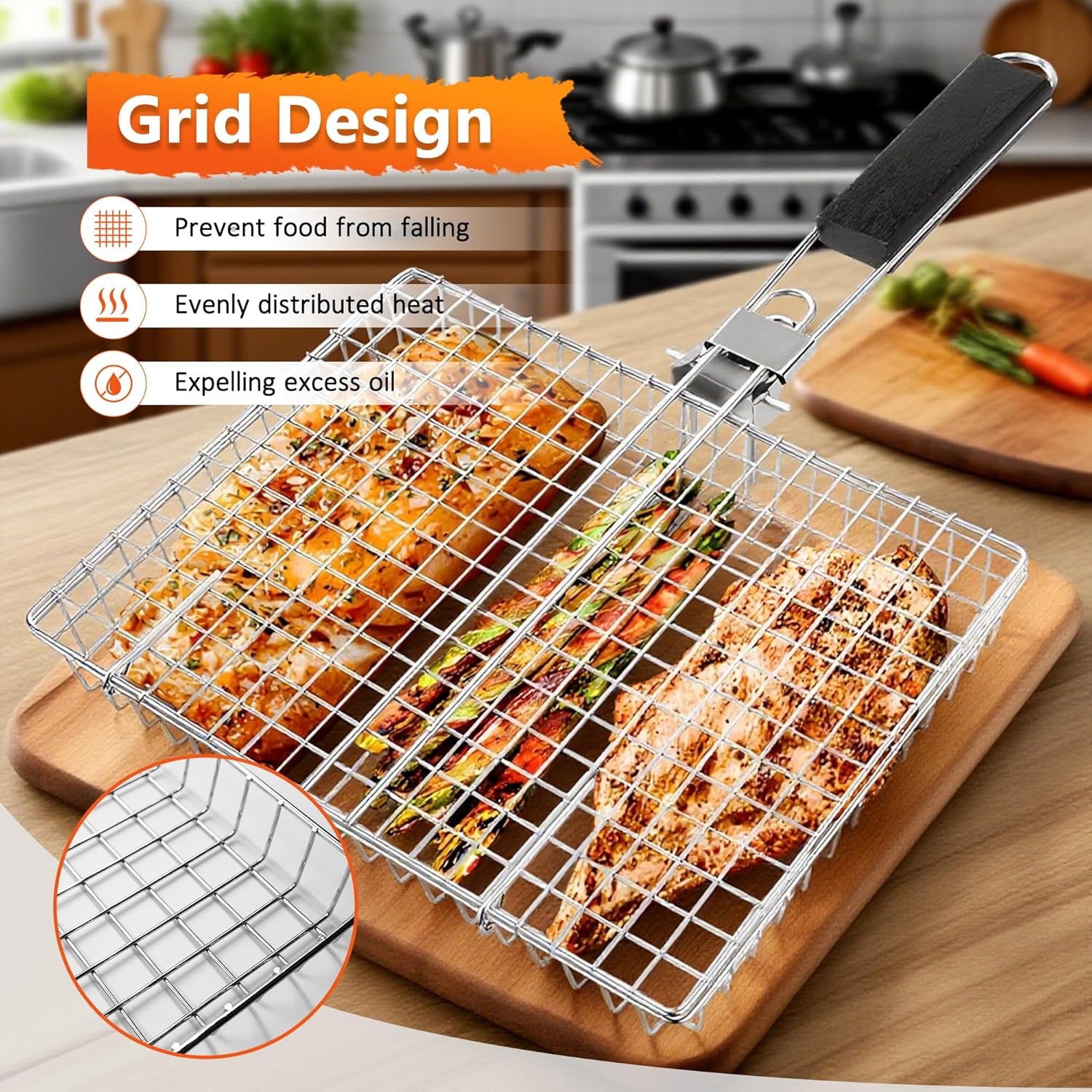 Grill Basket Extra Large, Stai - Camping Cooking Vegetables review and price