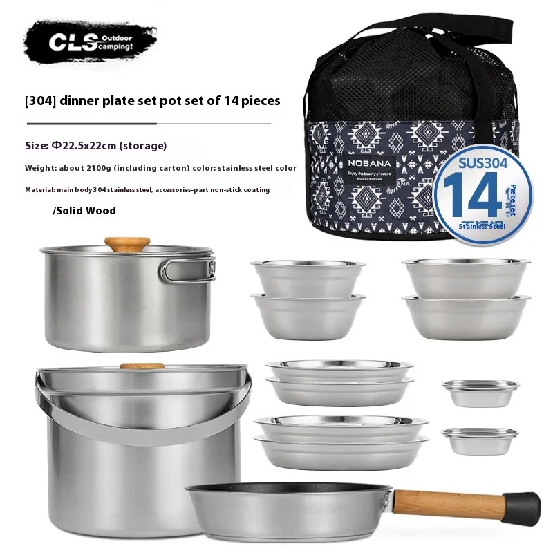 NOBANA&CLS 22PCS Stainless Ste - Camping Cooking Pot Stainless Steel review and price