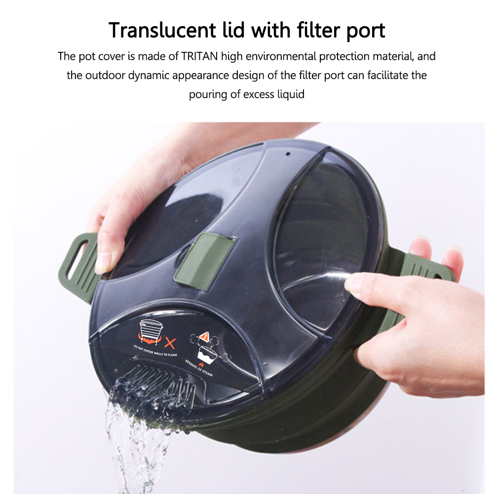 2.5L Silicone Folding Kettle C - Camping Cooking Pot Stainless Steel review and price