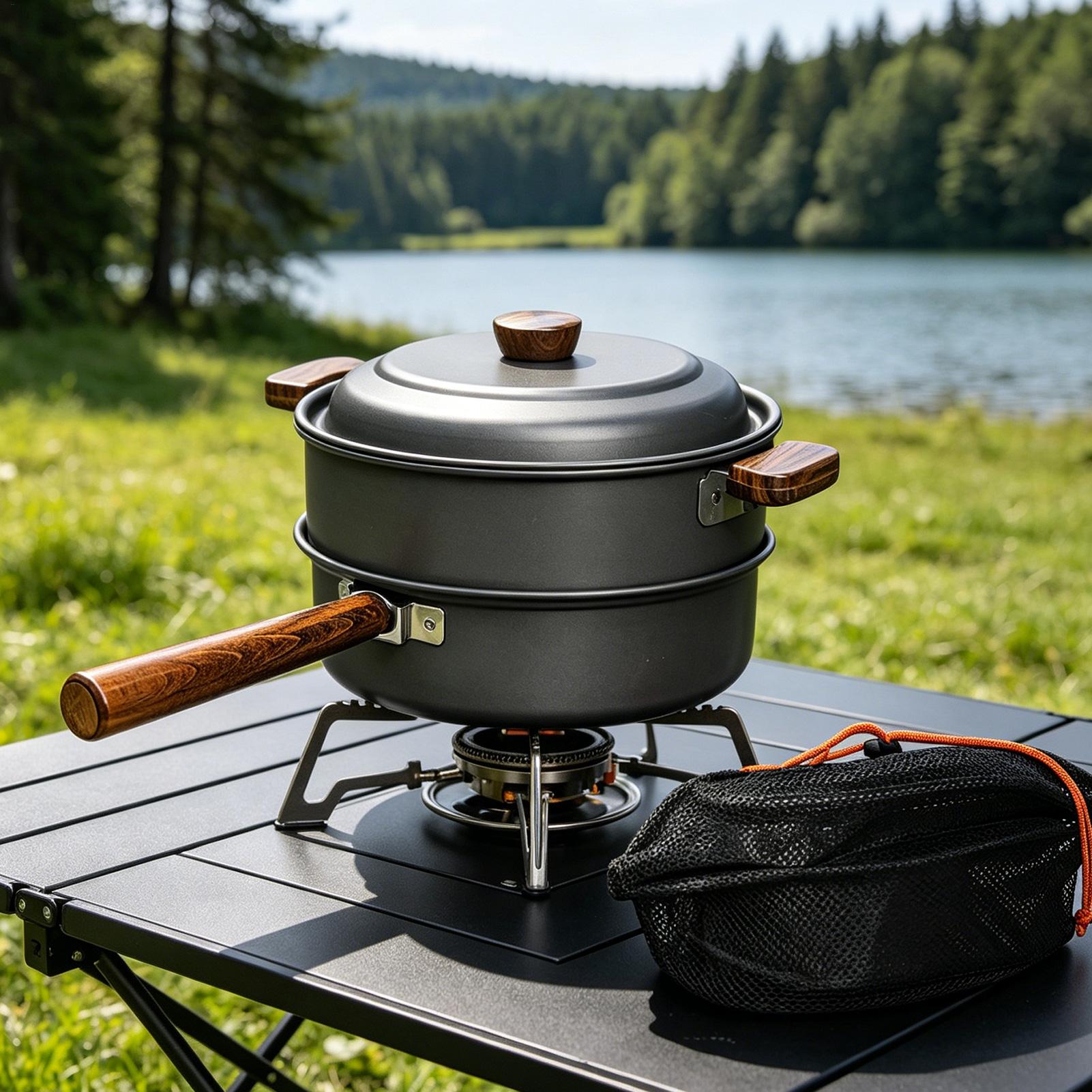 Camping Pan Portable Large Lig - Camping Double Cooking Stove review and price