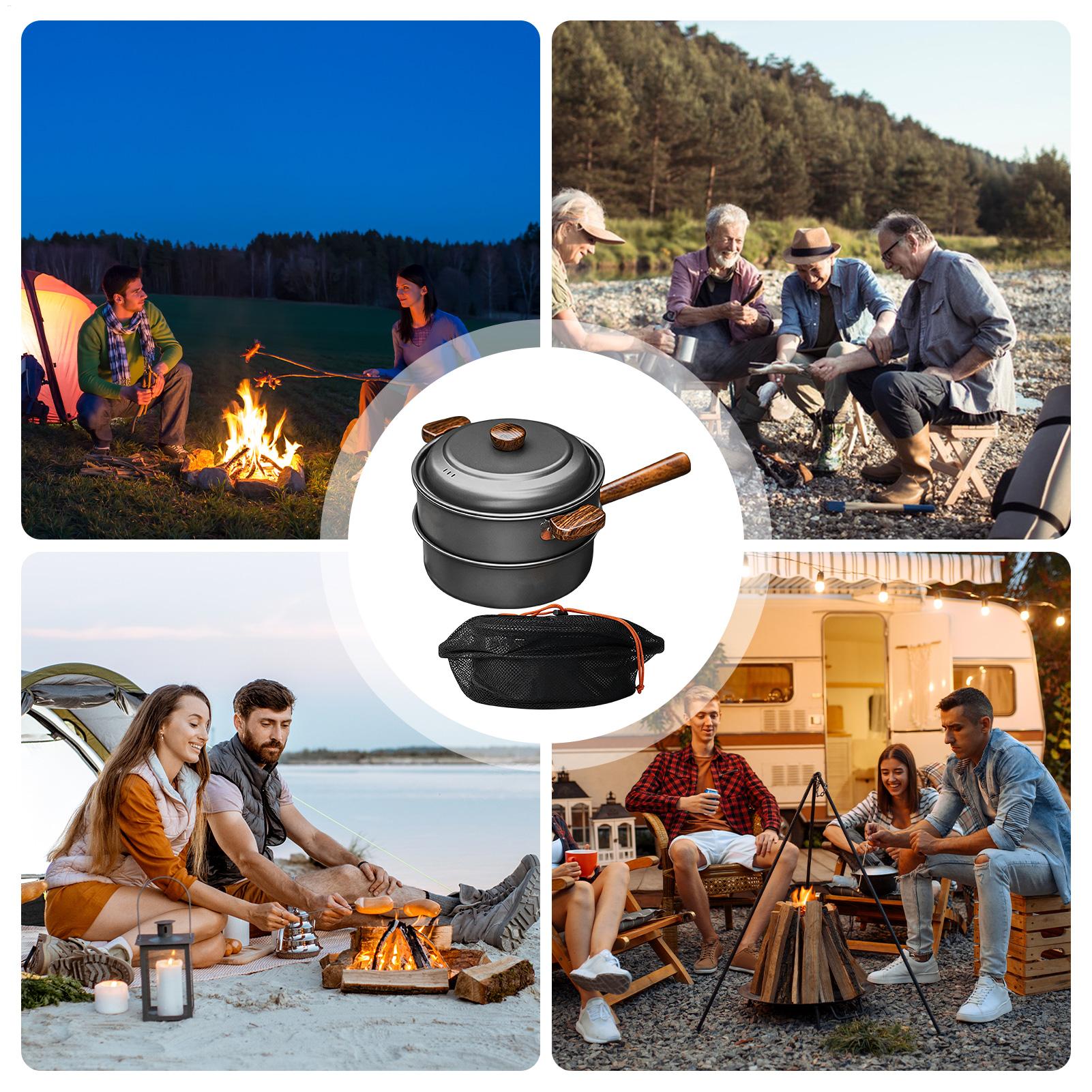 Camping Pan Portable Large Lig - Camping Double Cooking Stove review and price