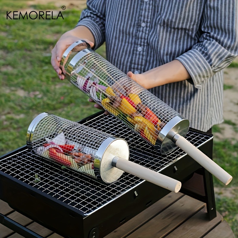Round Barbecue Grill Basket Se - Camping Cooking Basket review and price