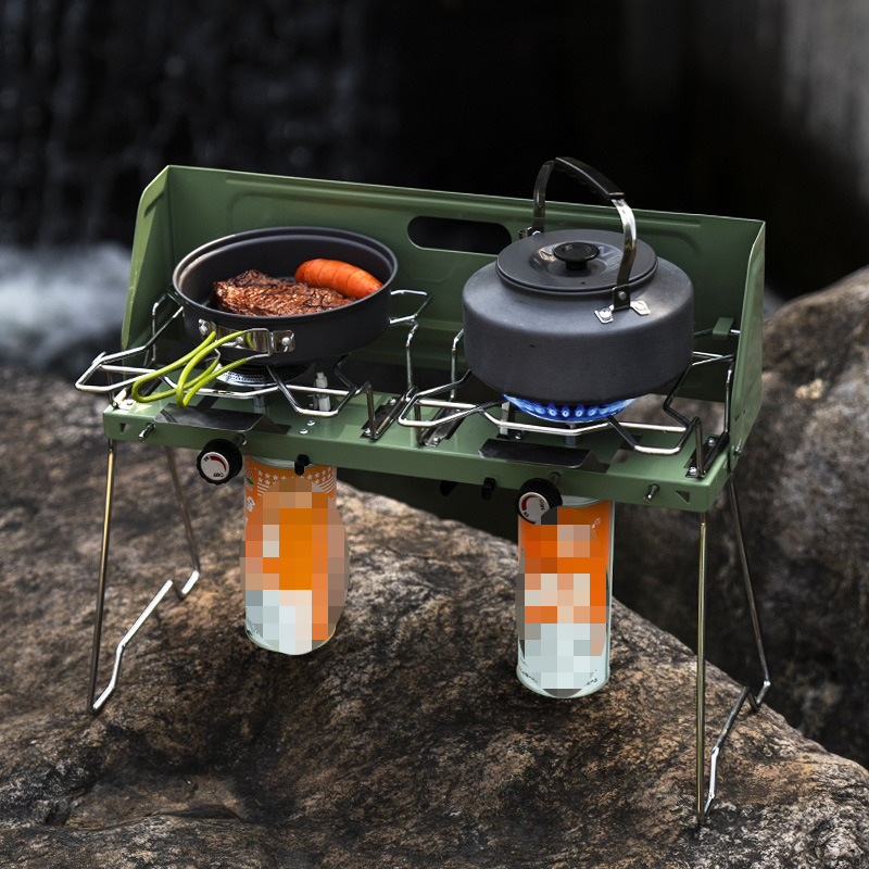 Portable Gas Stove Outdoor Por - Camping Double Cooking Stove review and price