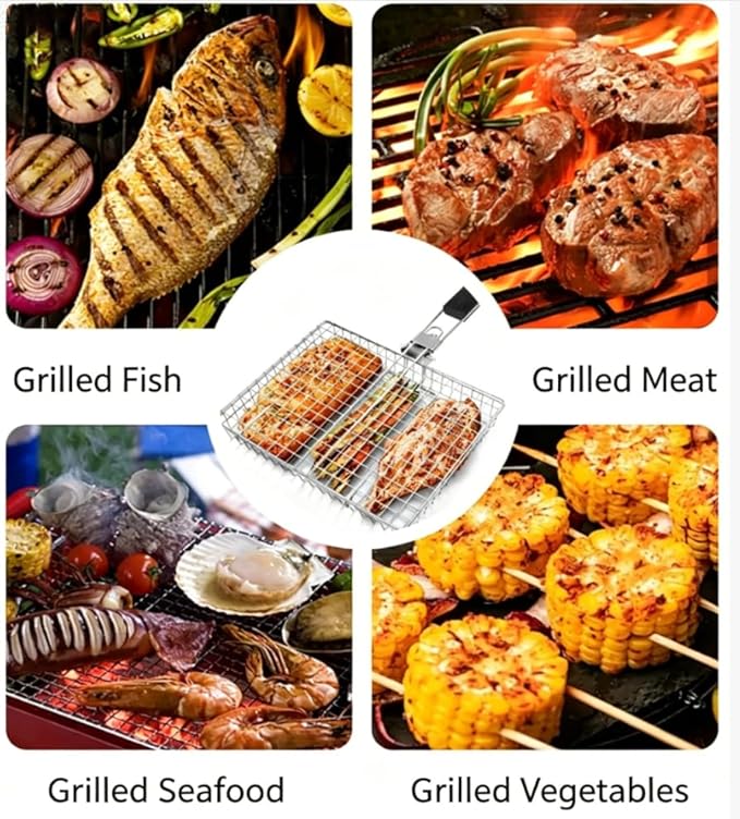 Grill Basket Large Portable Fo - Camping Cooking Vegetables review and price