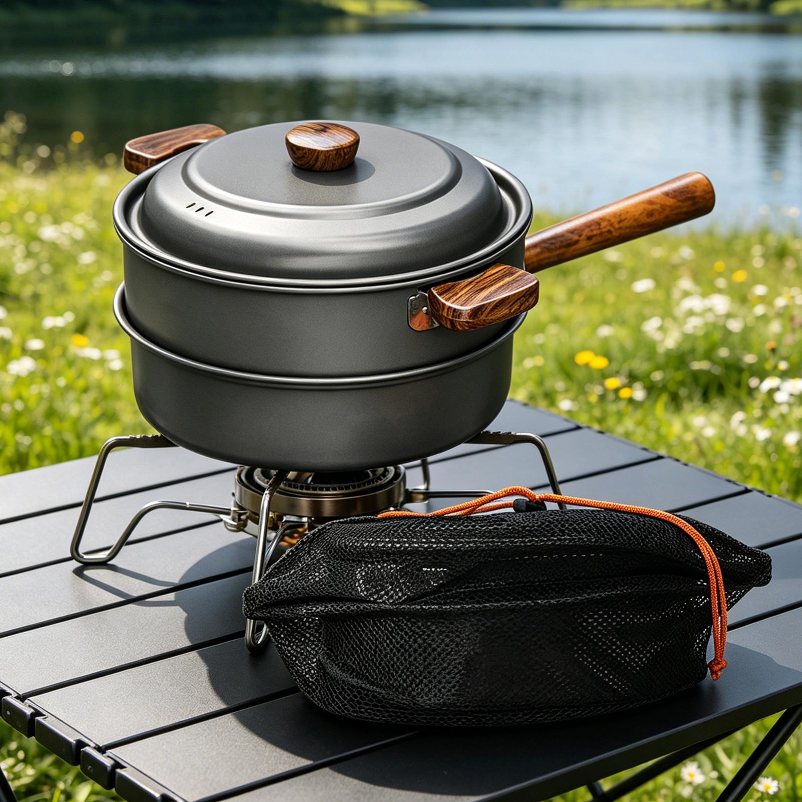 Camping Pot Portable Large Lig - Camping Double Cooking Stove review and price