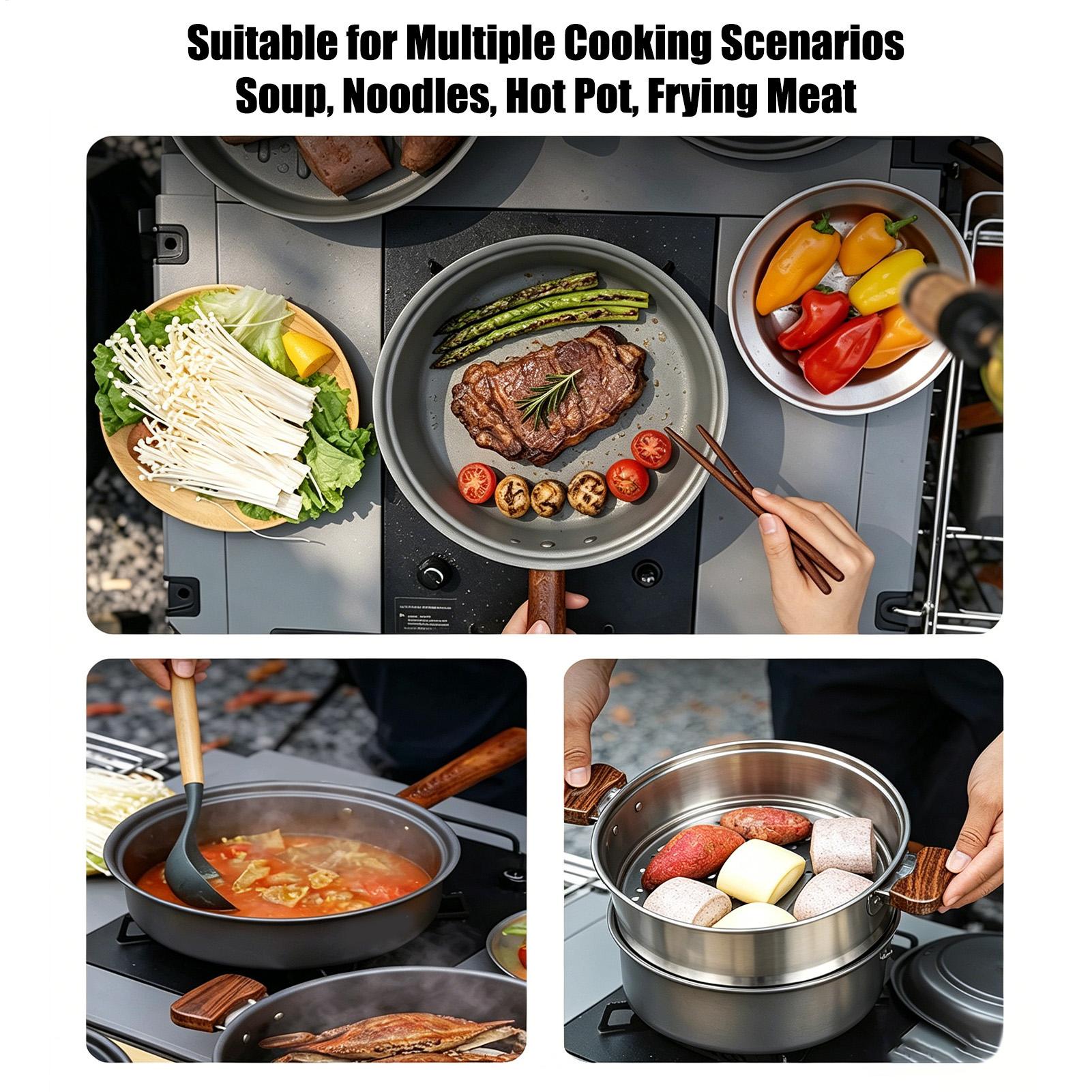 Camping Pot Portable Large Lig - Camping Double Cooking Stove review and price