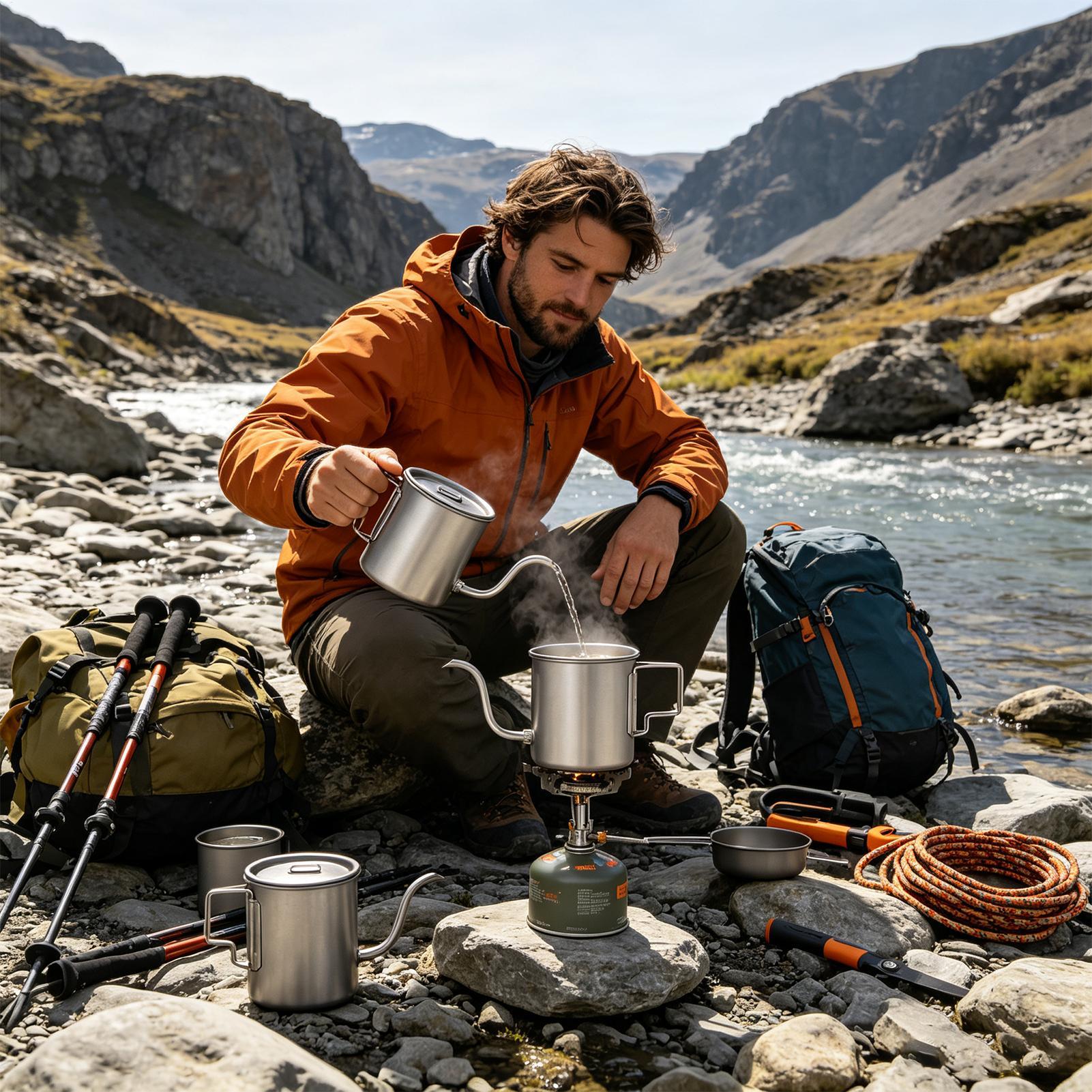420ml Titanium Coffee Pour Ove - Camping Cooking Top review and price
