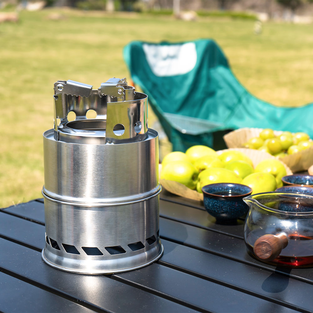 Outdoor Camping Portable Wood  - Camping Double Cooking Stove review and price