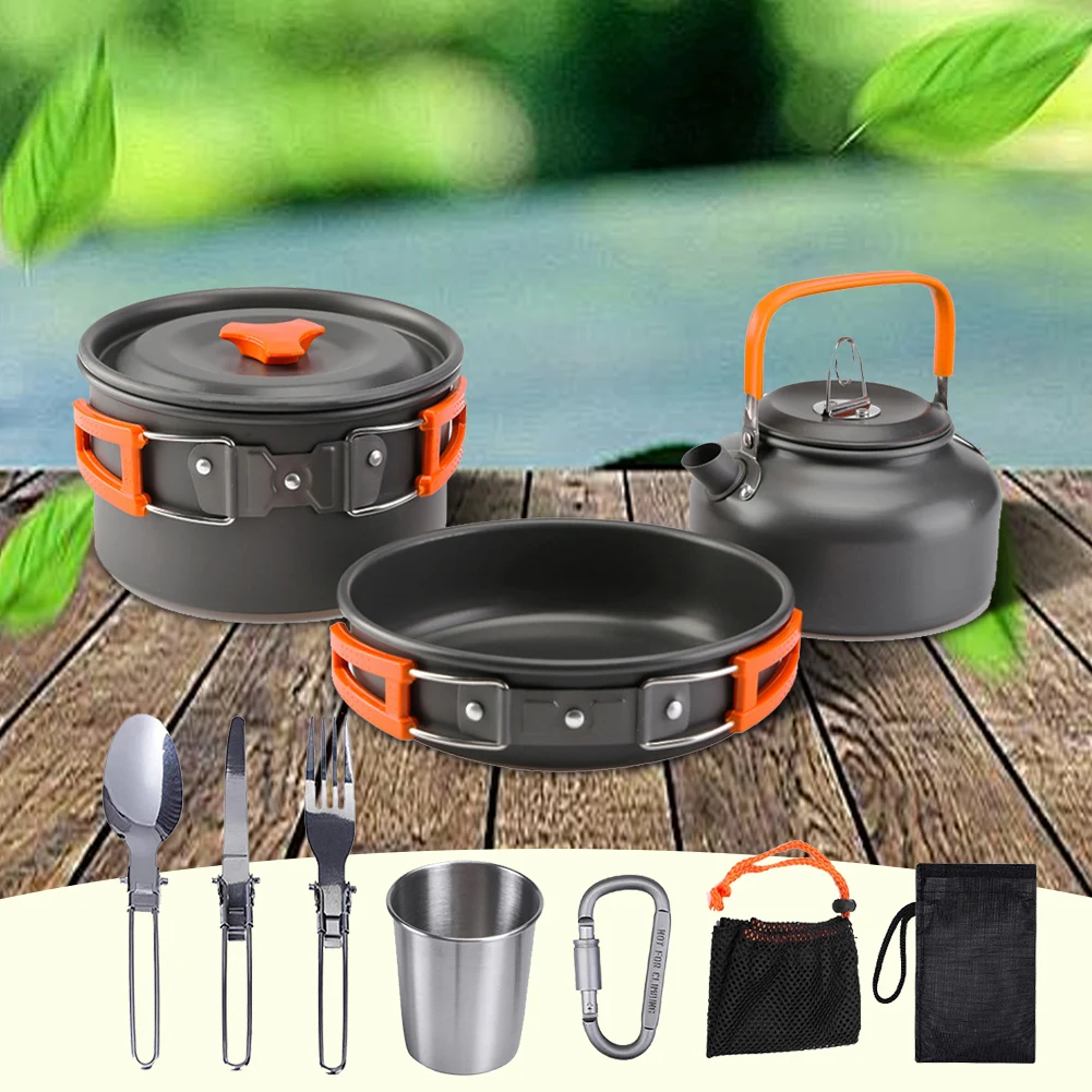 Camping Cookware Kit Kettle Po - Camping Cooking Utensil Set review and price