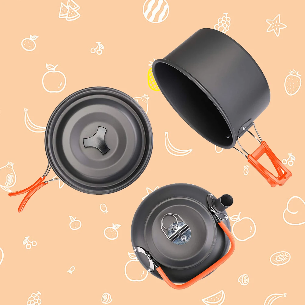 Camping Cookware Kit Kettle Po - Camping Cooking Utensil Set review and price