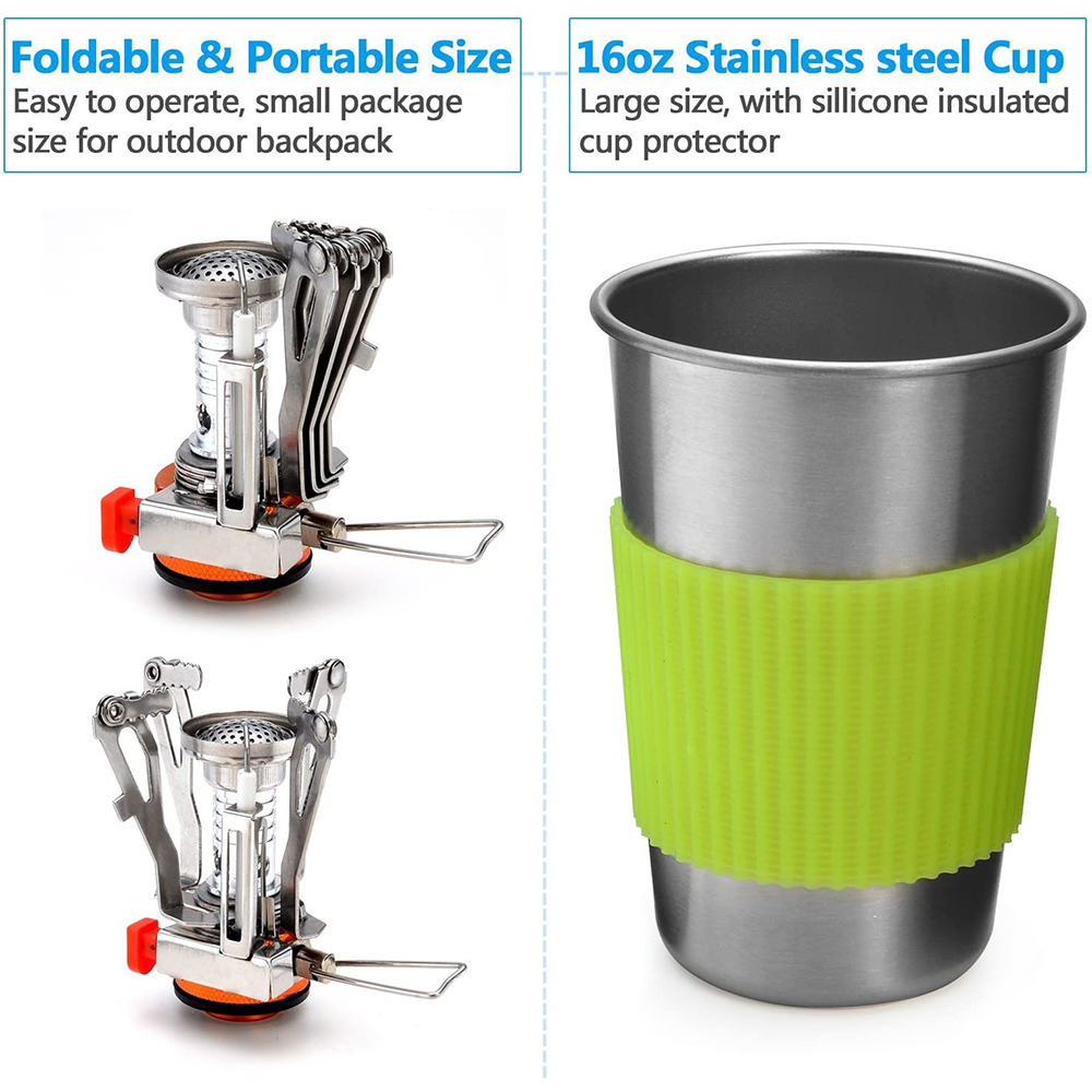 Camping Cookware Kit with Stov - Camping Cooking Meat review and price